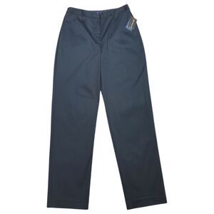 Statements Womens 6 Shades of Pale Navy Blue Full Length Flat Front Dress Pants